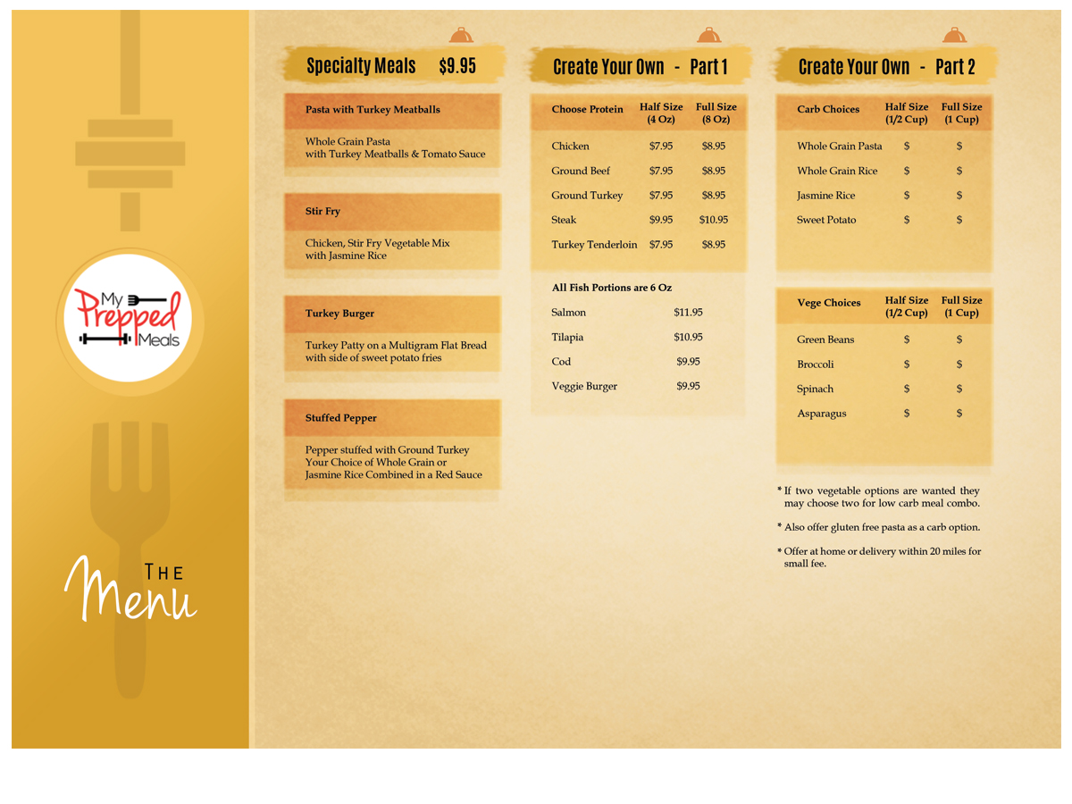 Menu Design by LeonFX for this project | Design #10505866