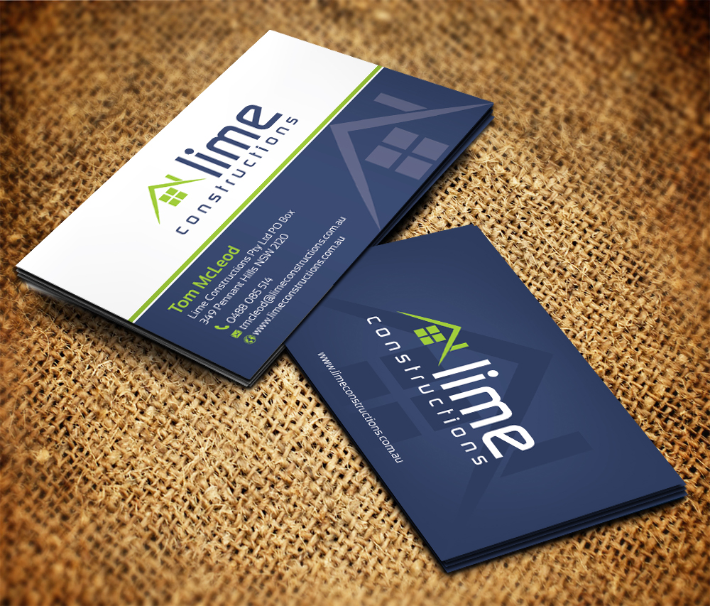 Diseño de Tarjeta de Presentación por Sarmishtha Chattopadhyay_loginchange para Lime Constructions Pty Ltd | Diseño #2201099