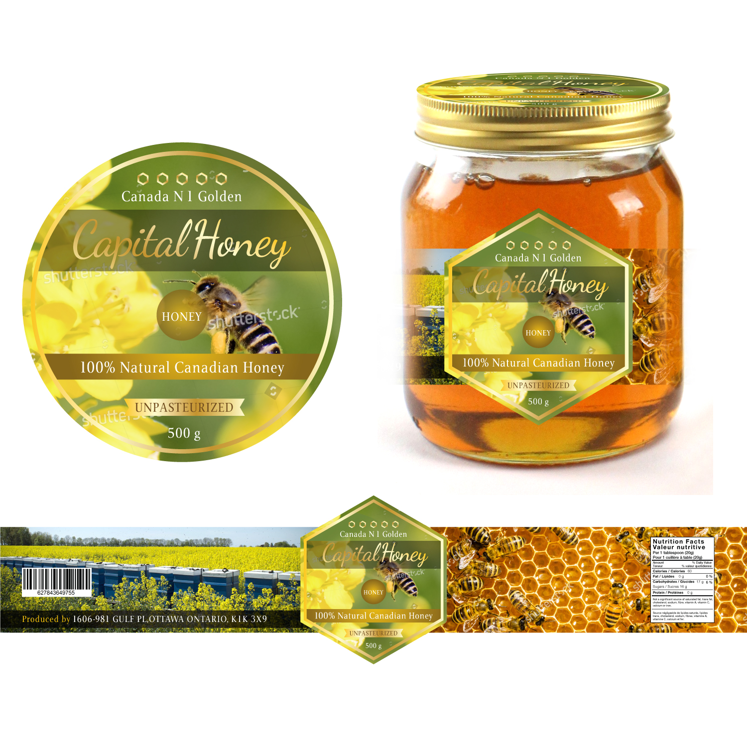 Etikett-Design von GoMedia für Capital Honey | Design: #11442259