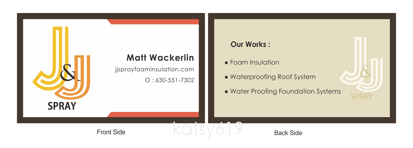 Business Card Design by katsy619 for J & J Spray | Design #10480336