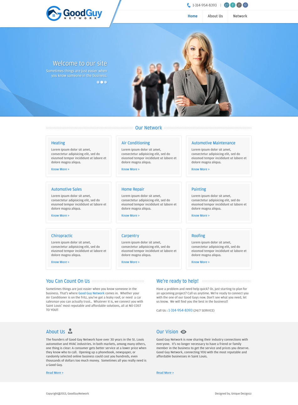 Diseño Web por UniqueDesignz para Good Guy Network | Diseño #2246961