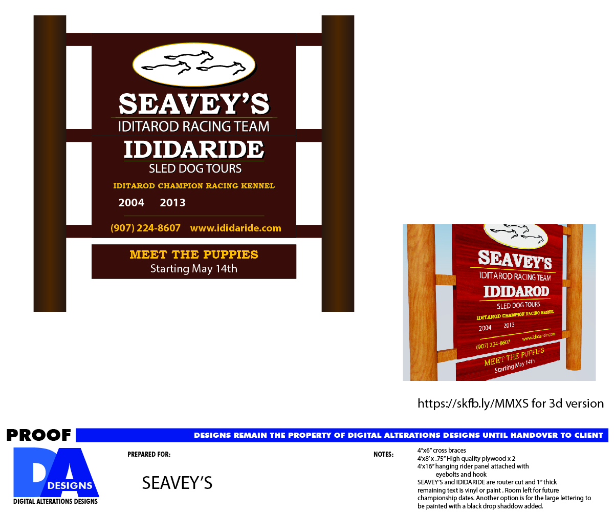 Signage Design by da-designs for IdidaRide Sled Dog Tours, Inc. | Design: #10514142