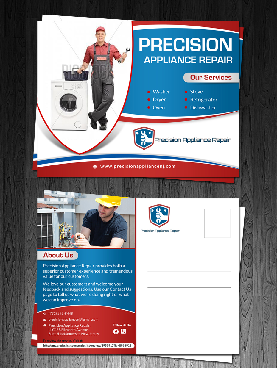 Diseño de Postal por debdesign para Precision Appliance Repair, LLC | Diseño #10485001