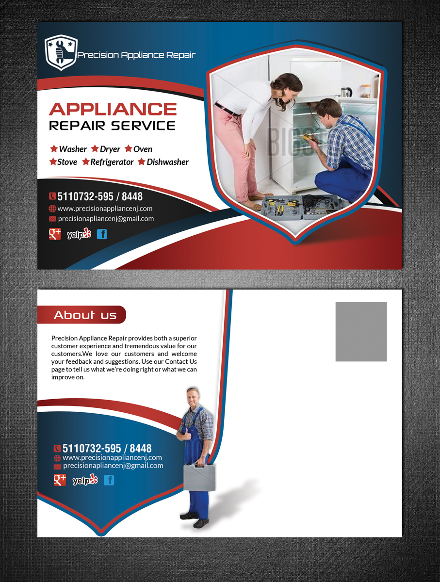 Postkarten-Design von creative.bugs für Precision Appliance Repair, LLC | Design #10492195