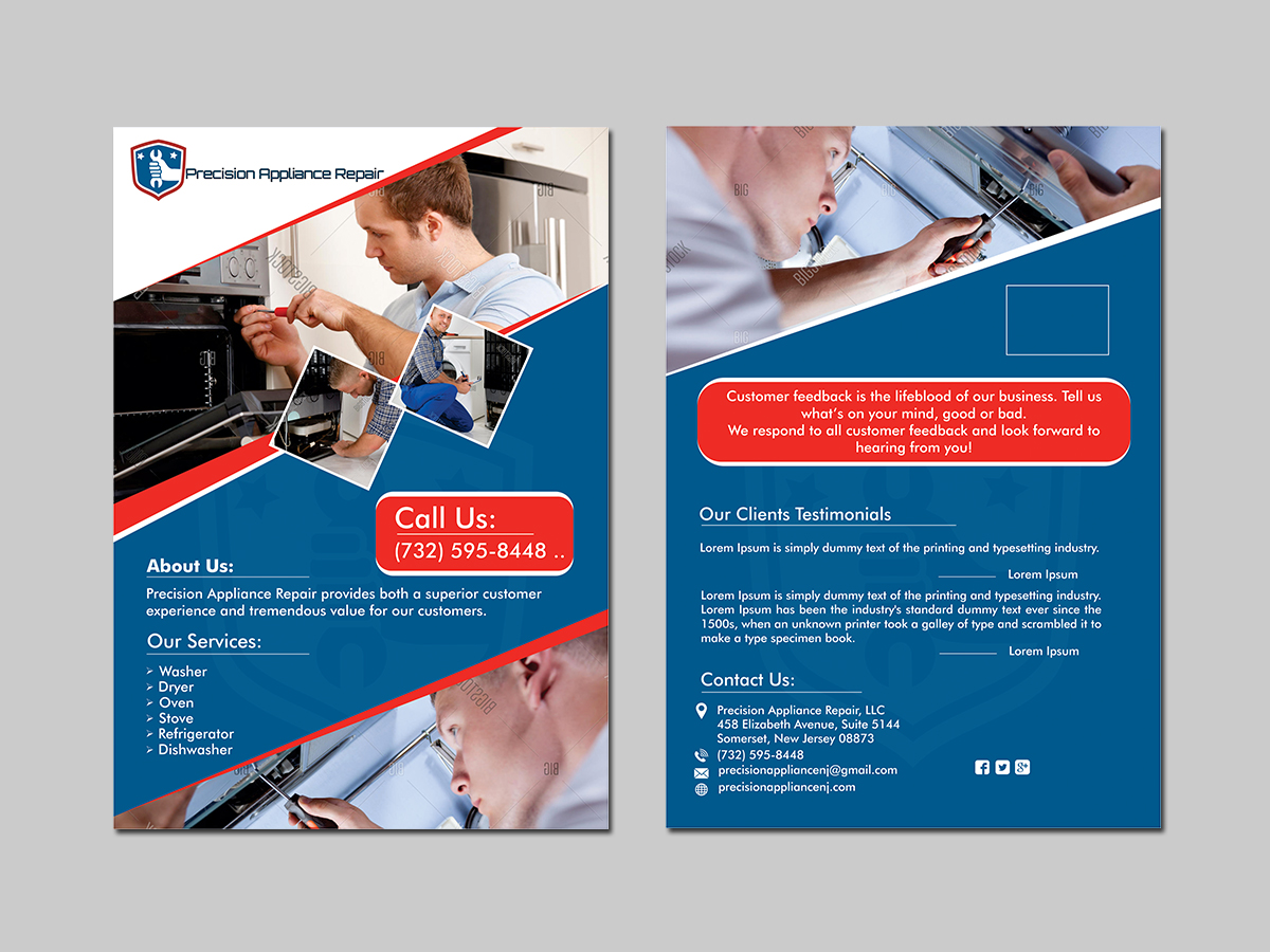 Diseño de Postal por ecorokerz para Precision Appliance Repair, LLC | Diseño #10493898