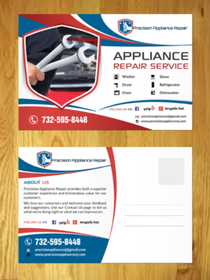 Diseño de Postal por innovative earth para Precision Appliance Repair, LLC | Diseño: #10521791