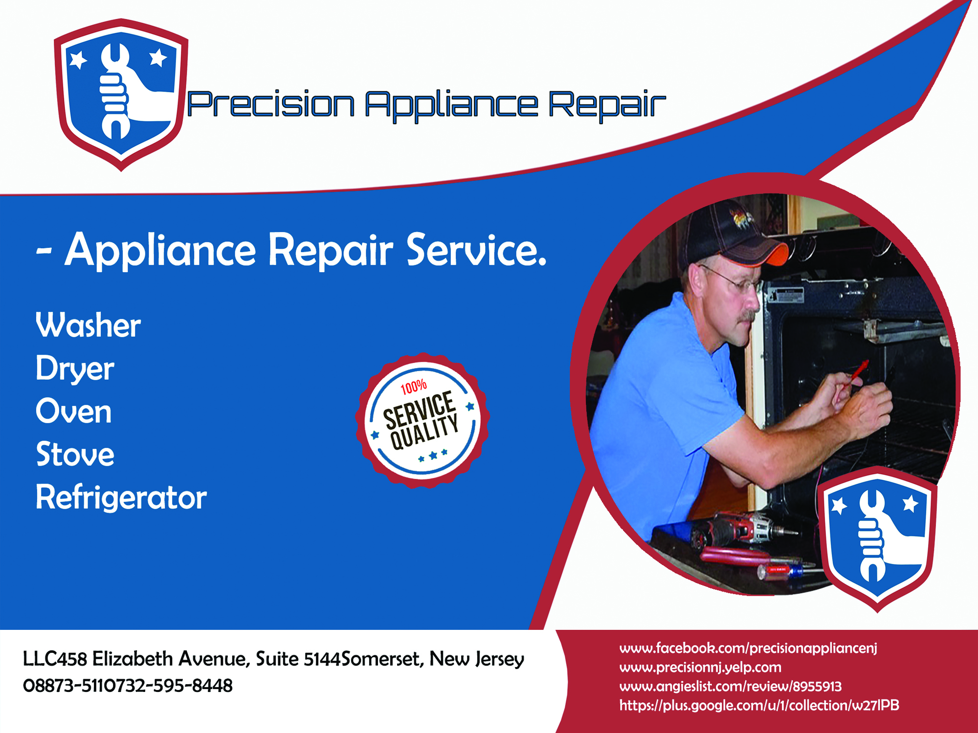 Postcard Design by Essam worlds Pen  for Precision Appliance Repair, LLC | Design #10480275