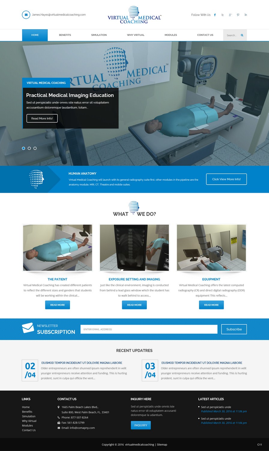 Web Design par pb pour Virtual Medical Coaching Limited | Design #10540699