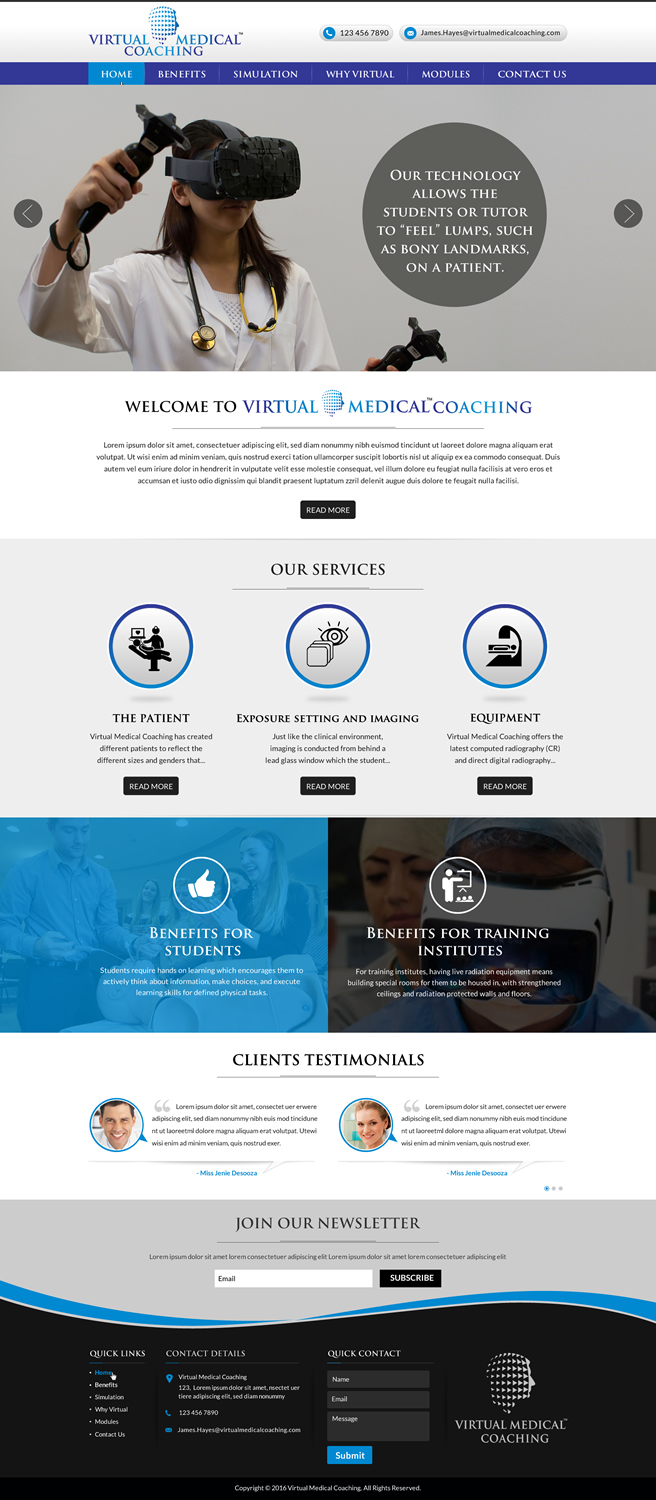 Web Design by Sbss for Virtual Medical Coaching Limited | Design: #10539139