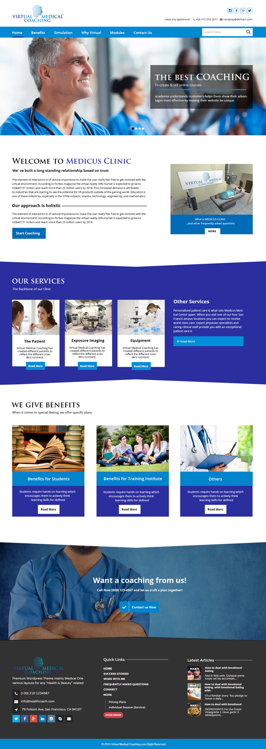 Web Design by Xclusive Designers for Virtual Medical Coaching Limited | Design #10496856