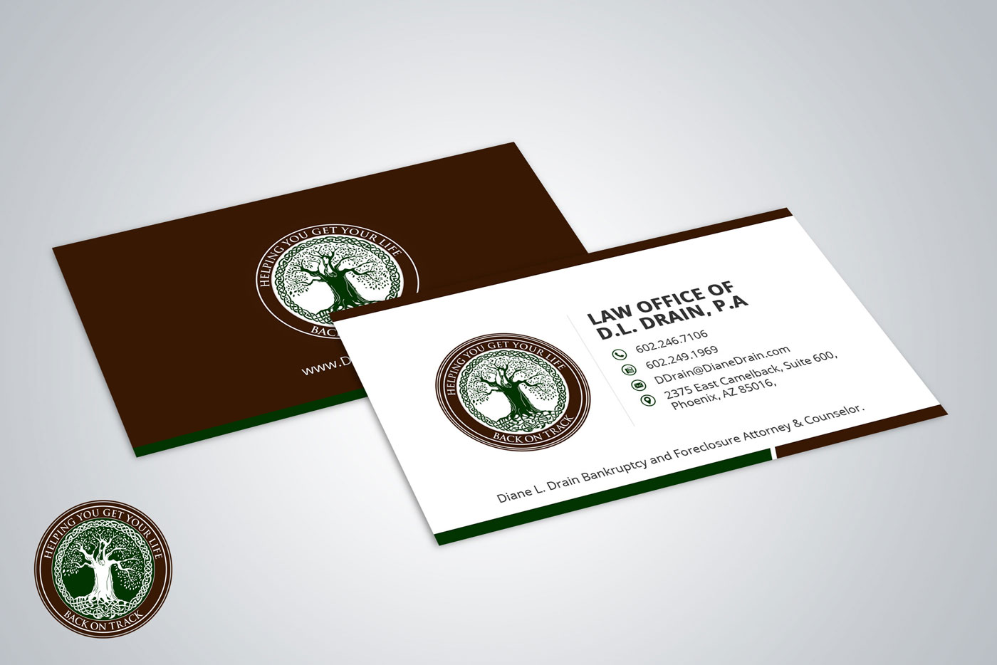 Business Card Design by Ahmed @li for Law Office of D.L. Drain, P.A. | Design #10474963