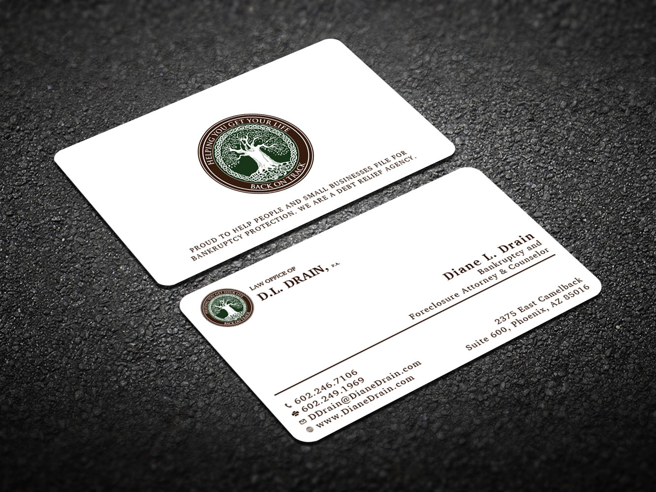Business Card Design by Verified artistry (Design garden) for Law Office of D.L. Drain, P.A. | Design #10491911