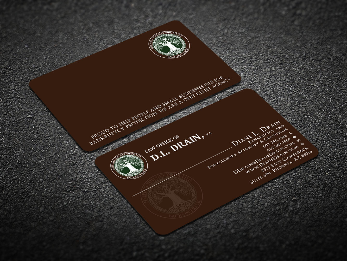 Business Card Design by Verified artistry (Design garden) for Law Office of D.L. Drain, P.A. | Design #10491915