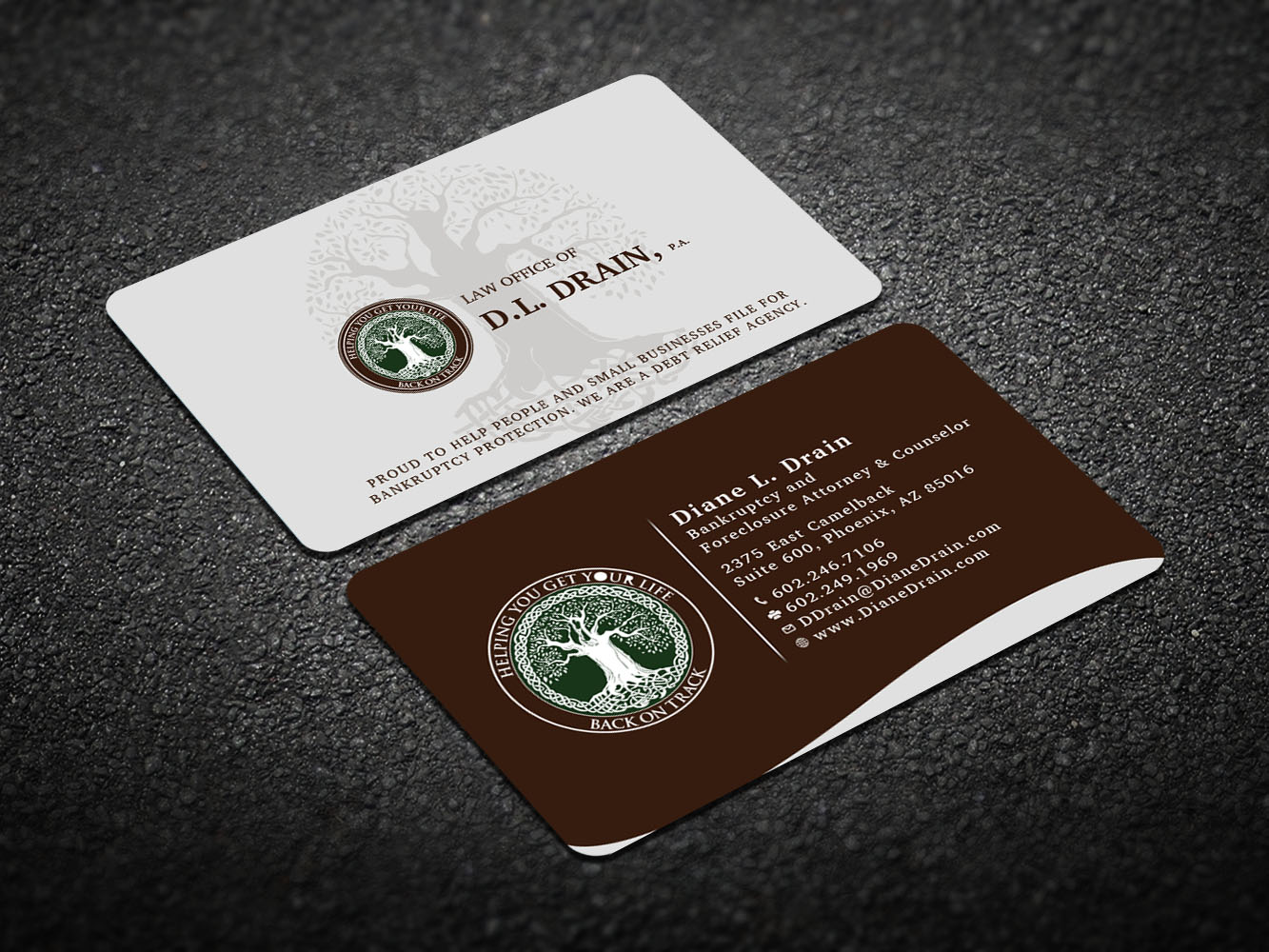 Business Card Design by Verified artistry (Design garden) for Law Office of D.L. Drain, P.A. | Design #10491916