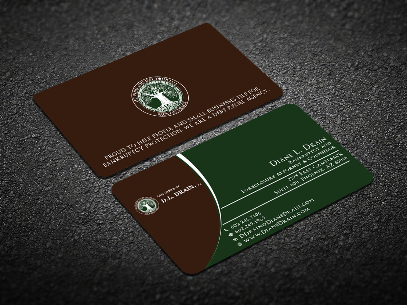 Business Card Design by Verified artistry (Design garden) for Law Office of D.L. Drain, P.A. | Design #10491918