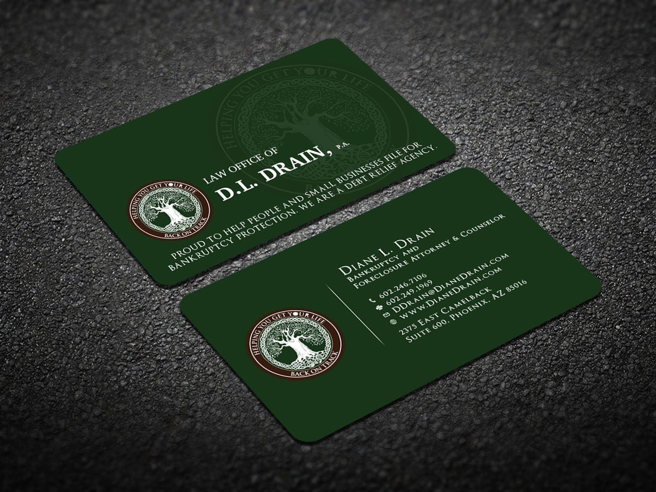 Visitenkarten-Design von Verified artistry (Design garden) für Law Office of D.L. Drain, P.A. | Design #10491924