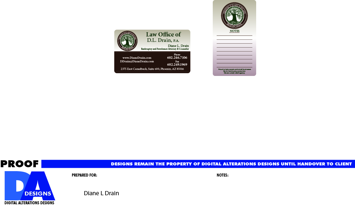Visitenkarten-Design von da-designs für Law Office of D.L. Drain, P.A. | Design #10502655