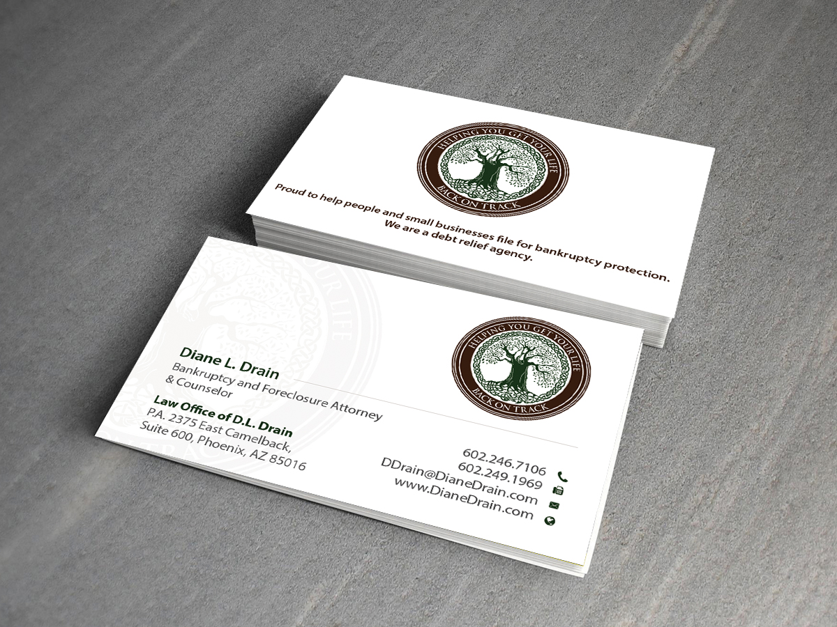 Visitenkarten-Design von Creations Box 2015 für Law Office of D.L. Drain, P.A. | Design #10486841
