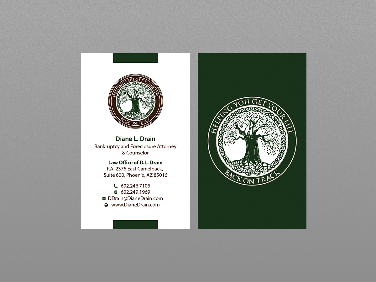 Visitenkarten-Design von Creations Box 2015 für Law Office of D.L. Drain, P.A. | Design #10486845