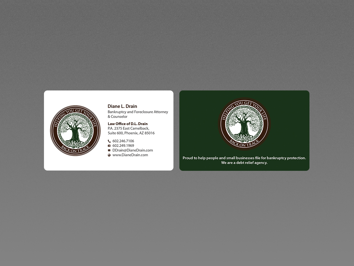 Visitenkarten-Design von Creations Box 2015 für Law Office of D.L. Drain, P.A. | Design #10486849