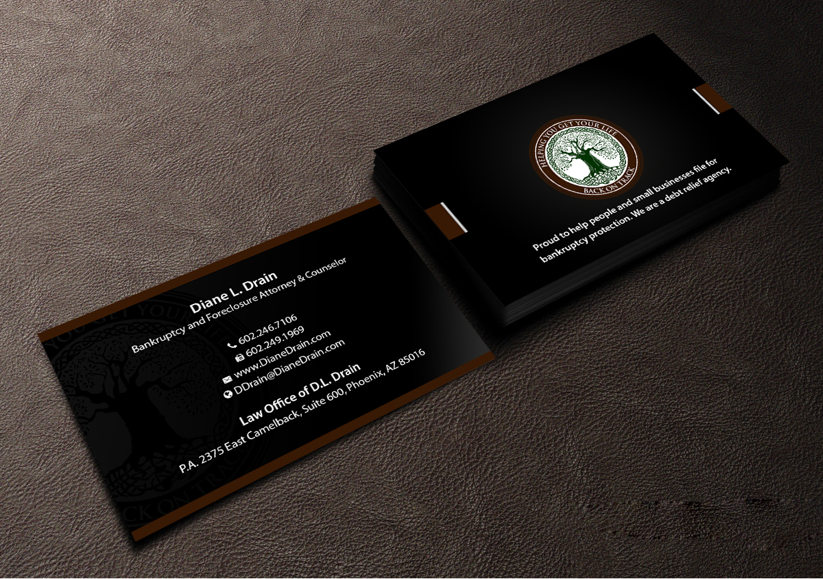 Business Card Design by Creations Box 2015 for Law Office of D.L. Drain, P.A. | Design #10486867