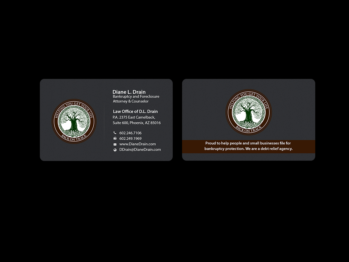 Business Card Design by Creations Box 2015 for Law Office of D.L. Drain, P.A. | Design #10486868