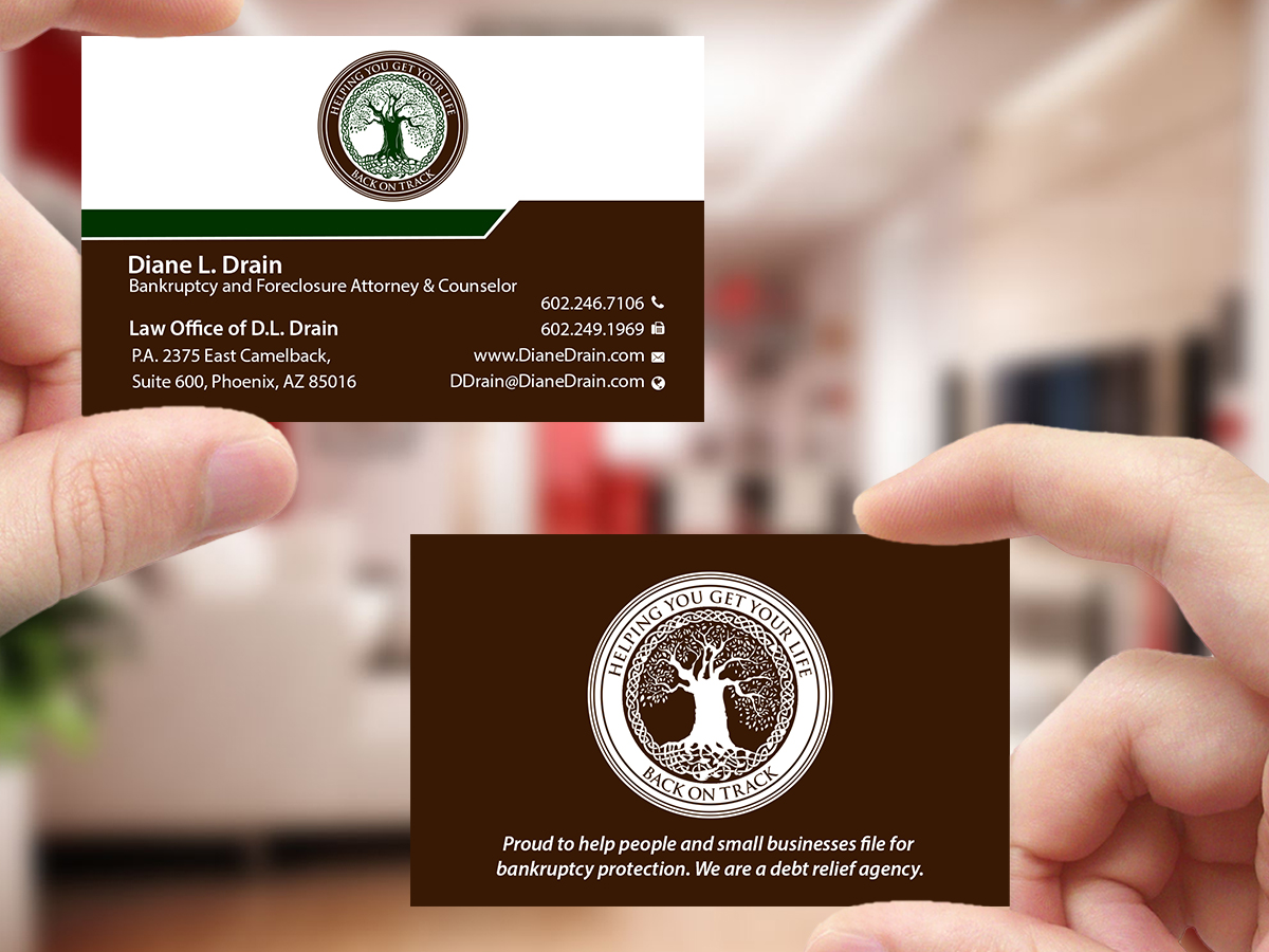 Business Card Design by Creations Box 2015 for Law Office of D.L. Drain, P.A. | Design #10486880
