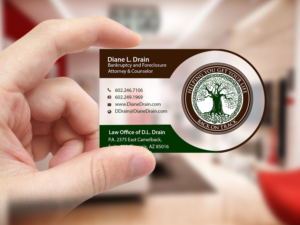 Business Card Design by Creations Box 2015 for Law Office of D.L. Drain, P.A. | Design: #10486887