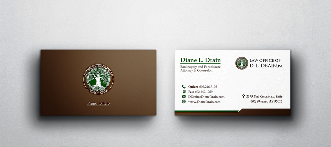 Visitenkarten-Design von artgallery077 für Law Office of D.L. Drain, P.A. | Design #10499438