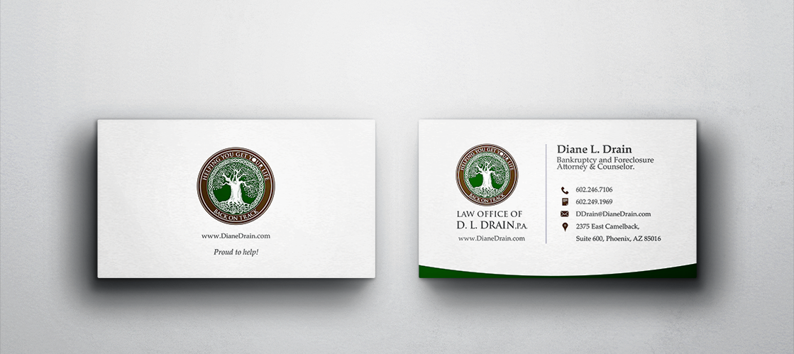 Visitenkarten-Design von artgallery077 für Law Office of D.L. Drain, P.A. | Design #10499440