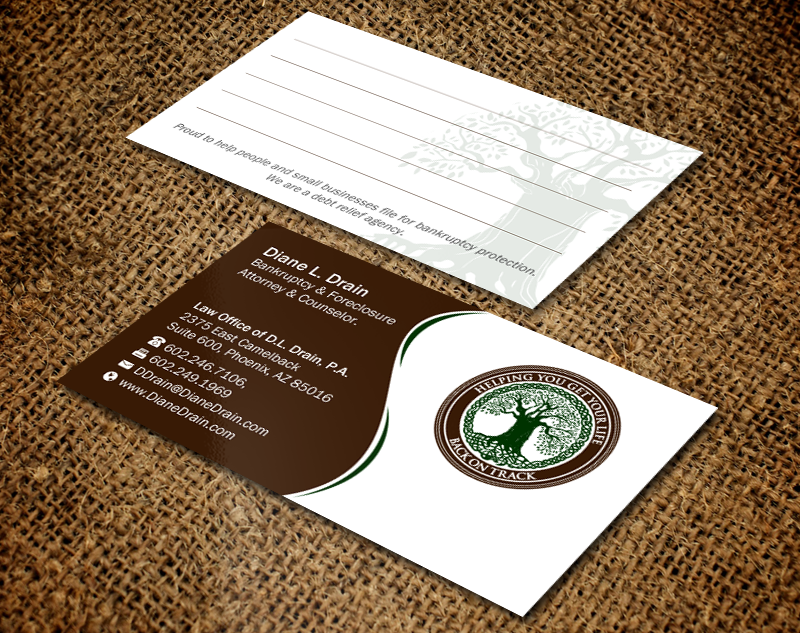 Visitenkarten-Design von Brand aid für Law Office of D.L. Drain, P.A. | Design #10484471