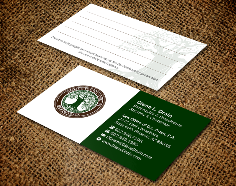 Business Card Design by Brand aid for Law Office of D.L. Drain, P.A. | Design #10484484
