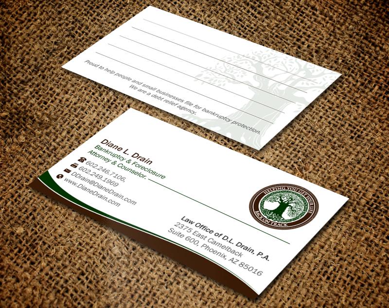 Business Card Design by Brand aid for Law Office of D.L. Drain, P.A. | Design #10484485