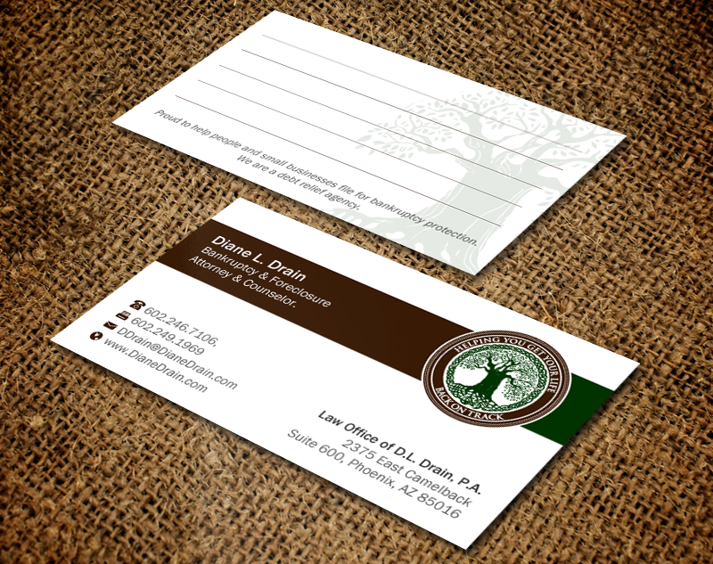 Business Card Design by Brand aid for Law Office of D.L. Drain, P.A. | Design #10484489