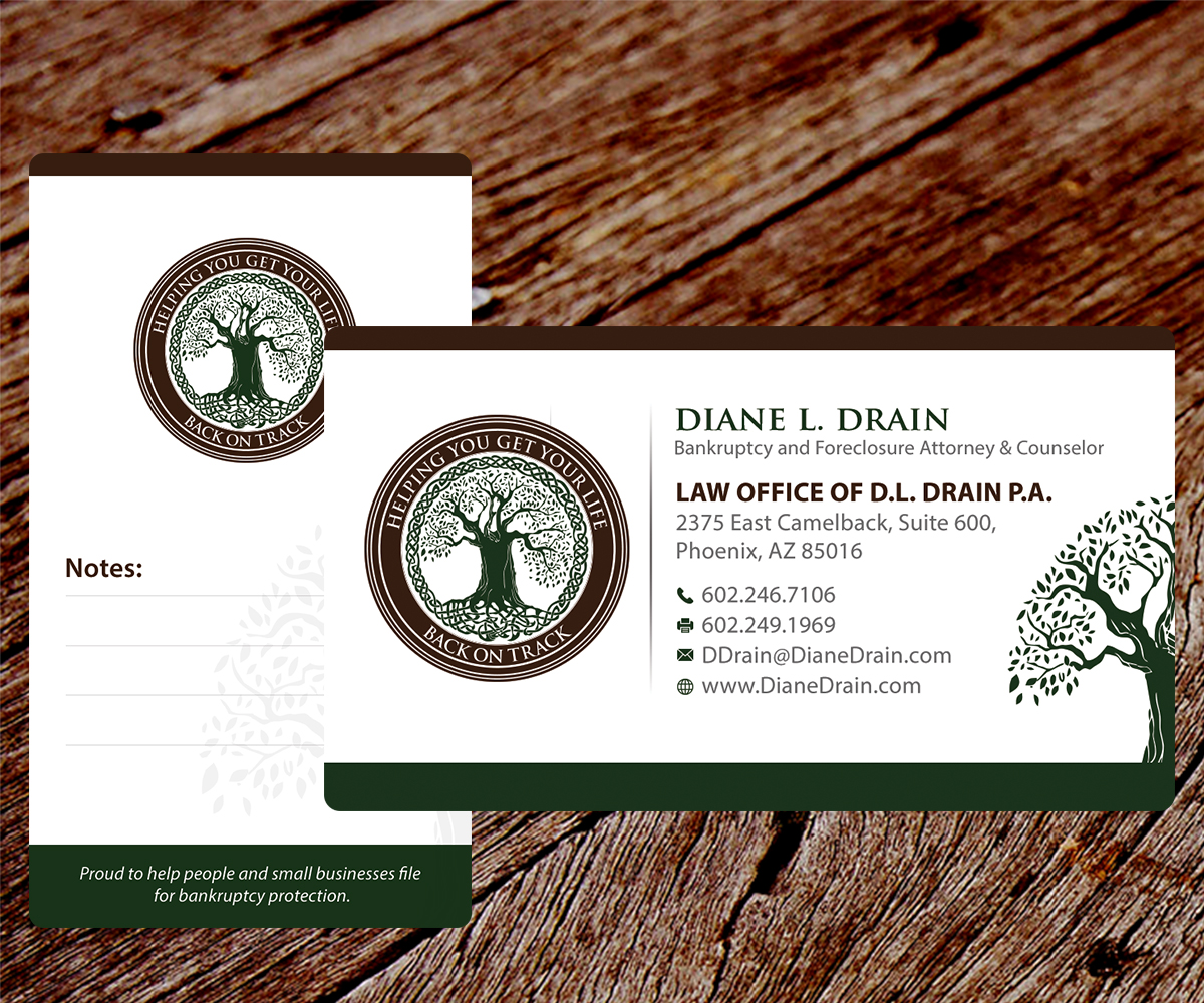 Business Card Design by SS_Designs for Law Office of D.L. Drain, P.A. | Design #10658196