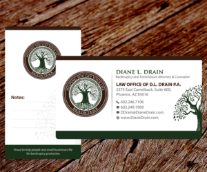 Business Card Design by SS_Designs for Law Office of D.L. Drain, P.A. | Design: #10658196