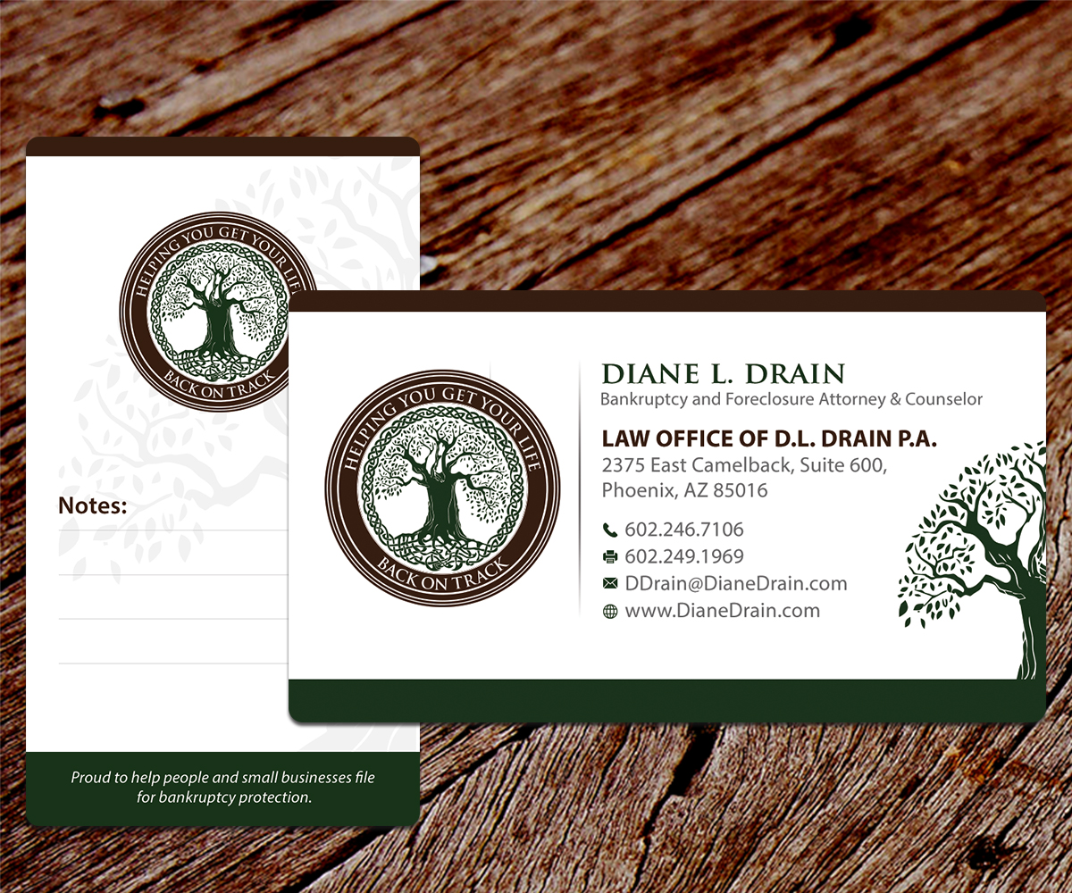 Business Card Design by SS_Designs for Law Office of D.L. Drain, P.A. | Design #10658258
