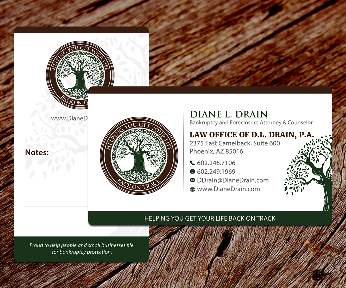 Business Card Design by SS_Designs for Law Office of D.L. Drain, P.A. | Design #10826752