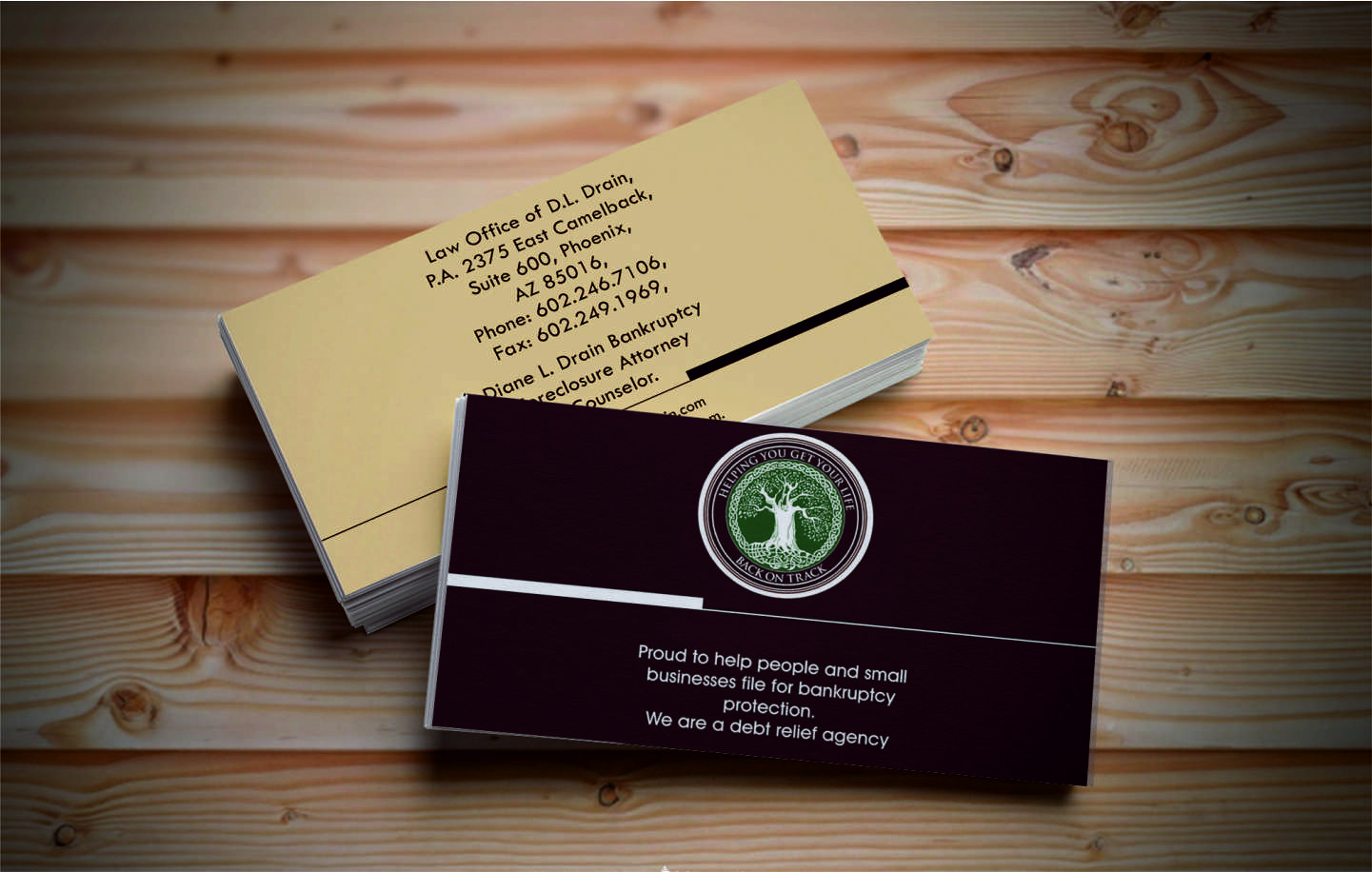 Business Card Design by astha_desai1992 for Law Office of D.L. Drain, P.A. | Design #10609828