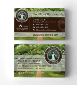 Business Card Design by vredinadesinger for Law Office of D.L. Drain, P.A. | Design #10500516