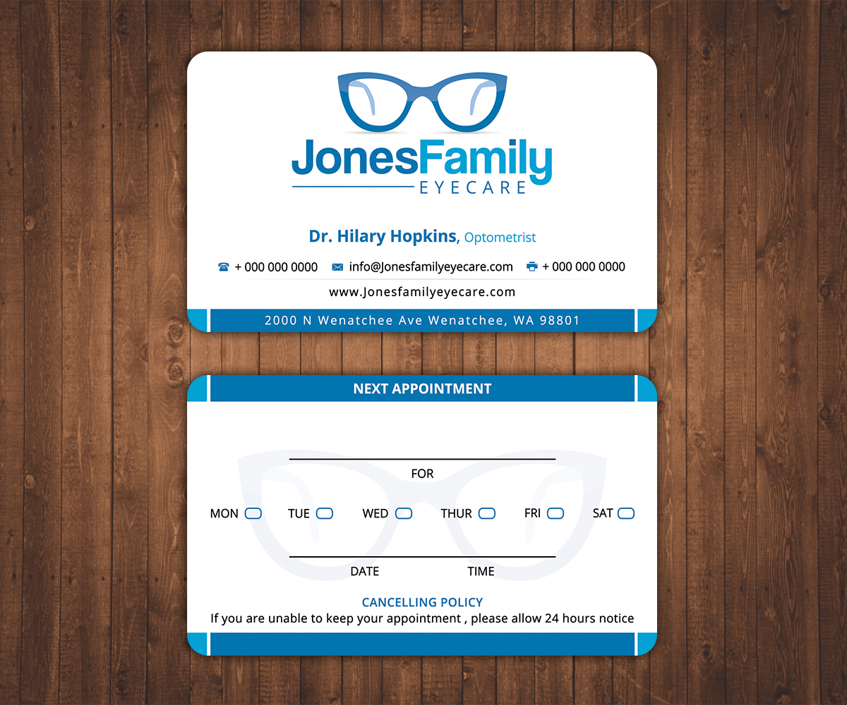 Business Card Design by Stylez Designz for Jones Family Eyecare | Design #10645930