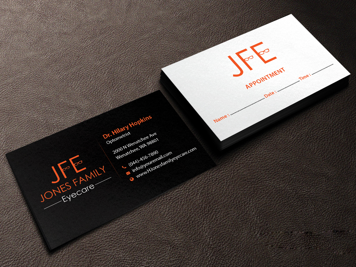 Business Card Design by Creations Box 2015 for Jones Family Eyecare | Design #10522854