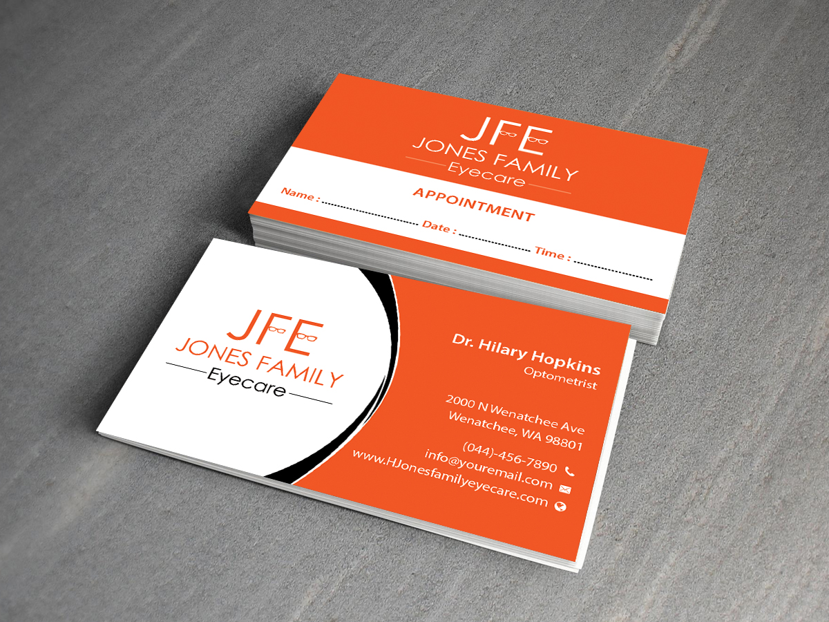 Business Card Design by Creations Box 2015 for Jones Family Eyecare | Design #10522858
