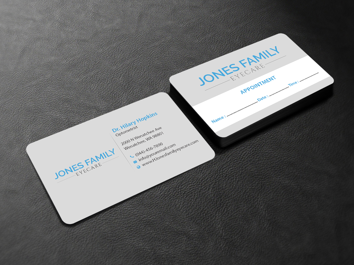 Business Card Design by Creations Box 2015 for Jones Family Eyecare | Design #10624106