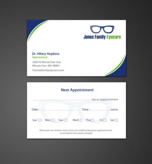 Business Card Design by chandrayaan.creative for Jones Family Eyecare | Design: #10498857