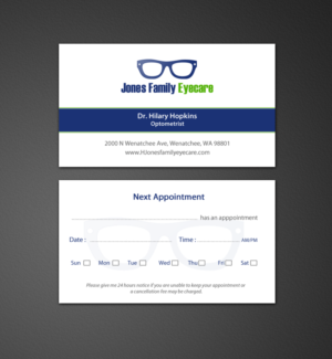 Business Card Design by chandrayaan.creative for Jones Family Eyecare | Design: #10498864