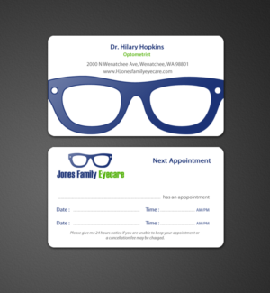 Business Card Design by chandrayaan.creative for Jones Family Eyecare | Design: #10498865