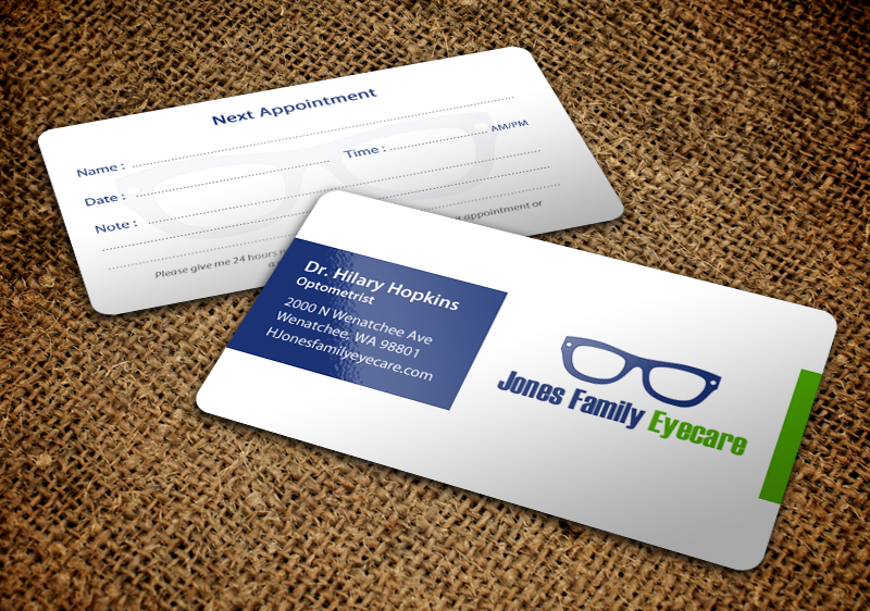 Business Card Design by chandrayaan.creative for Jones Family Eyecare | Design #10498880