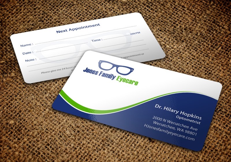 Business Card Design by chandrayaan.creative for Jones Family Eyecare | Design #10504675