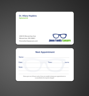 Business Card Design by chandrayaan.creative for Jones Family Eyecare | Design: #10504677